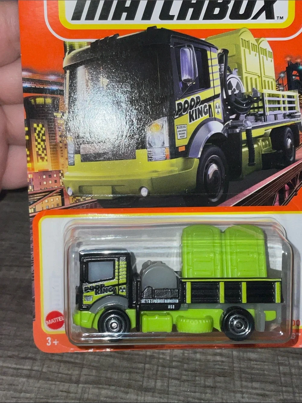 Matchbox Poop King Toy Truck - Lime Green and Black